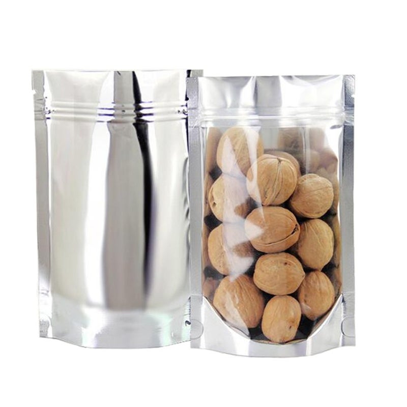 GooGou Resealable Zip Mylar Bag Food Storage Aluminum Foil Bags Smell Proof Pouches 6.3x9.4" 100pcs - Image 1